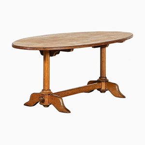19th Century English Pine & Fruitwood Oval Dining Table, 1890s