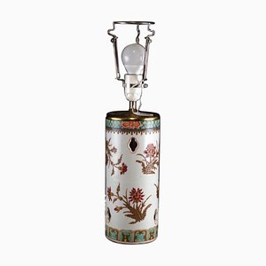 Hand-Painted Flower Motif Porcelain Table Lamp