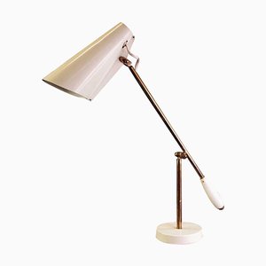 Midcentury Modern White Table Lamp by Birger Dahl, 1950s