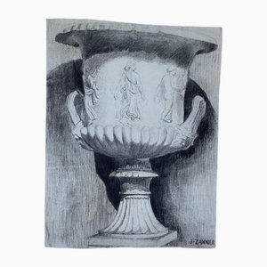 Jean Zannier, Medici Vase, Nantes School of Architecture, 1950, Drawing