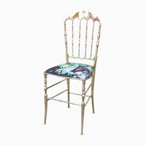 Silla de salón italiana vintage de latón, años 20