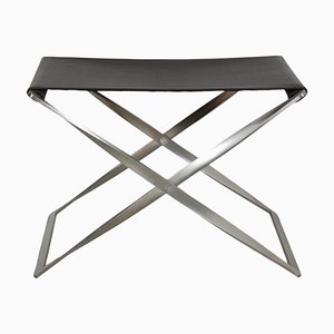 Pk-91 Stool in Brown Leather by Poul Kjærholm, 2000s