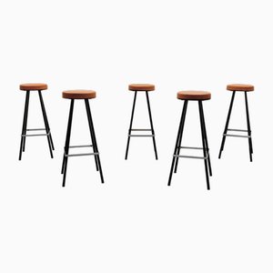 Mid-Century Modern Barhocker, 1950er, 5er Set