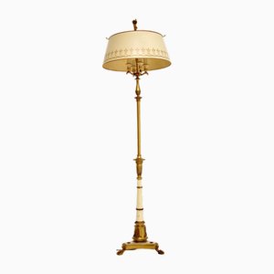 Neoclassical French Tole Floor Lamp & Original Tole Shade, 1900s