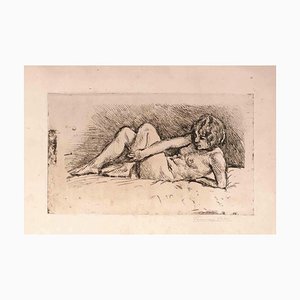 Valér Ferenczy, Reclined Nude, Etching, 1930s