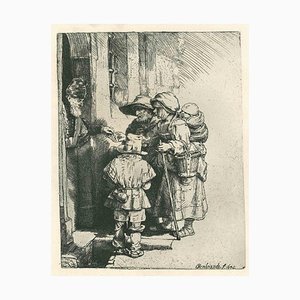 Charles Amand Durand after Rembrandt, Beggars Receiving Alms at the Door of a House, Engraving