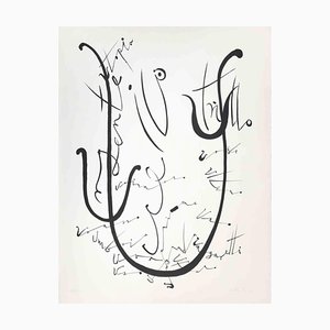 Rafael Alberti, Letter U, Lithograph, 1972