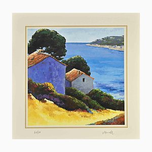 After Nicholas Verrall, The Houses on the Lake, Lithograph, Late 20th Century