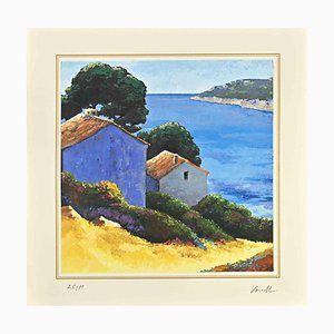 After Nicholas Verrall, The Houses on the Lake, Lithograph, Late 20th Century