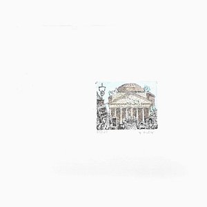 Orazio Toschi, Rome View with Fantasy, Etching, 1950s