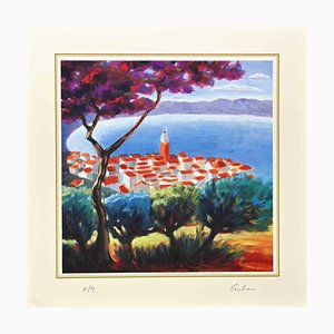 D'après Nicholas Verrall, The Village on the Lake, Lithographie, Fin du XXe siècle