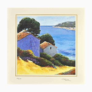 After Nicholas Verrall, The Houses on the Lake, Lithograph, Late 20th Century