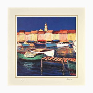 After Nicholas Verrall, The Picturesque Harbor, Lithograph, Late 20th Century