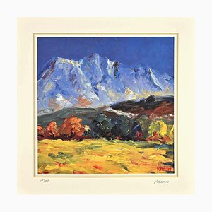 After Nicholas Verrall, Landscape with Mountain, Lithograph, Late 20th Century