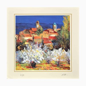 D'après Nicholas Verrall, The Village, Lithographie, Fin du 20e Siècle
