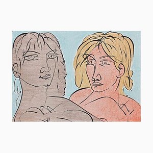 Tono Zancanaro, Paolo and Francesca, Lithograph, 1981