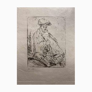 After Rembrandt, The Praying, Etching, 19th Century