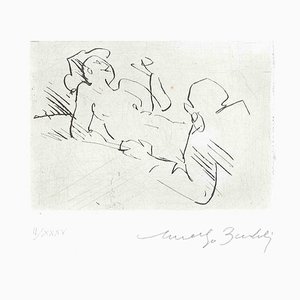 Amerigo Bartoli, Lovers, Etching, Mid-20th Century