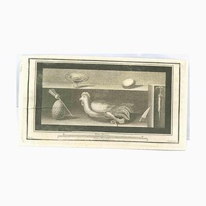 Fernando Strina, Still Life with Poultry, Etching, 18th Century