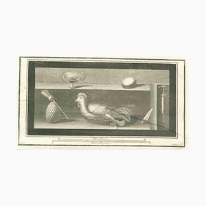 Fernando Strina, Still Life Pompeian Fresco, Etching, 18th Century