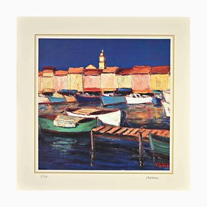 After Nicholas Verrall, The Picturesque Harbor, Lithograph, Late 20th Century