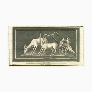 Aniello Cataneo, Animals Pompeian Fresco, Etching, 18th Century
