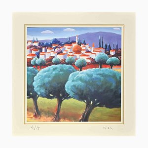 Nach Nicholas Verrall, The Village, Lithographie, Ende des 20. Jahrhunderts