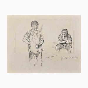 Pierre Georges Jeanniot, Figures, Pencil Drawing, Early 20th Century