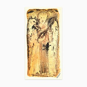 Arturo Peyrot, Angel Singing, China Ink and Watercolor, 1979