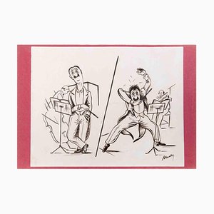Giuseppe Novello, The Conductor, Ink Drawing, 1930s