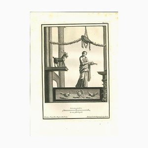 Old Master, Ancient Roman Daily Life from Herculaneum, Original Etching, 18th Century