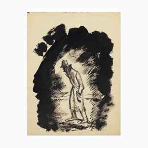 After Otakar Coubine, Into The Night, Ink & Watercolor, 1950s