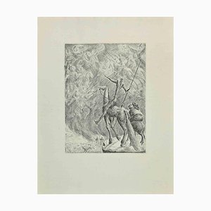 Wladyslaw Jahl, Don Quixote and the Ghosts, Etching, 1951