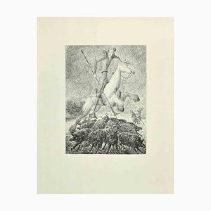 Wladyslaw Jahl, Don Quixote's Hunt, Etching, 1951
