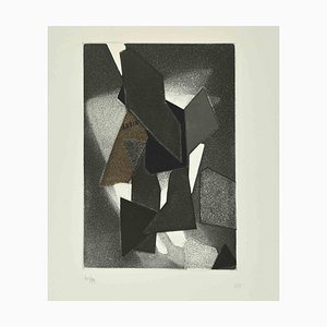 Hans Richter, Abstract Composition in Black, Etching and Collage, 1970
