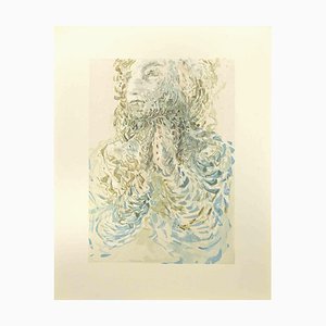 Salvador Dali, Cacciaguida Sees Dante's Exile in God, Woodcut, 1963