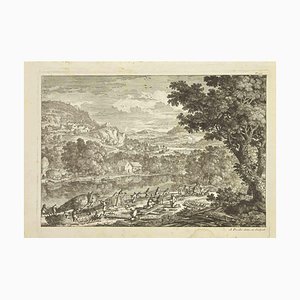 Adam Perelle, Landscape, Original Etching, 18th Century