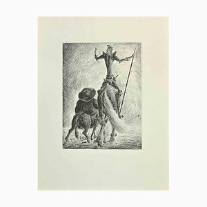 Wladyslaw Jahl, Don Quixote and Sancho Panza, Etching and Drypoint, 1951