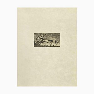Wladyslaw Jahl, Don Quixote Galloping, Etching and Drypoint, 1951