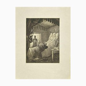 Wladyslaw Jahl, Don Quixote on his Deathbed, Etching and Drypoint, 1951