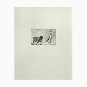 Wladyslaw Jahl, Don Quixote and Sancho Panza, Etching, 1951