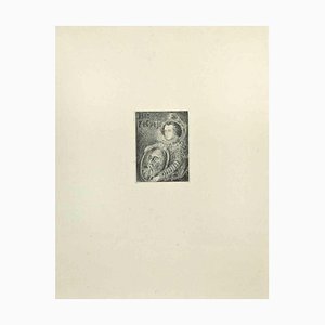 Wladyslaw Jahl, Flor y el Viejo, Etching and Drypoint, 1951