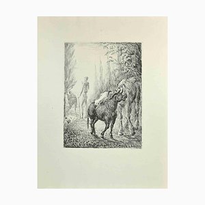 Wladyslaw Jahl, Don Quixote and The Animals, Etching and Drypoint, 1951