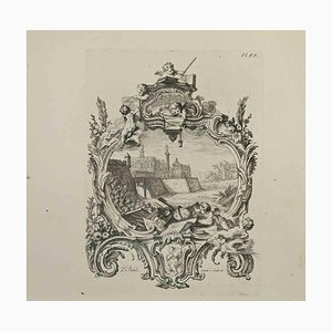 Pierre-Edme Babel, Dreamy Landscape, Etching, 18th Century