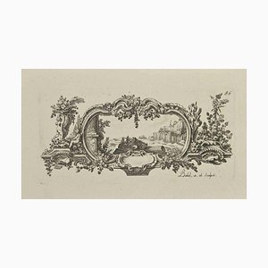 Pierre-Edme Babel, Dreamy Landscape, Etching, 18th Century