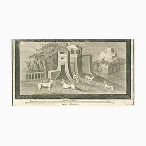 Giuseppe Aloja, Roman Fresco, Etching, 18th Century