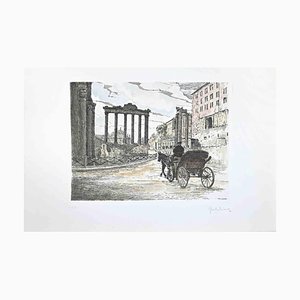 Giuseppe Malandrino, Roman Forum, Etching, 1970s