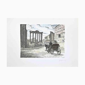 Giuseppe Malandrino, Roman Forum, Etching, 1970s