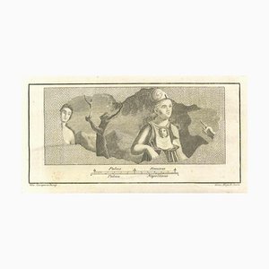 Giuseppe Aloja, Römisches Fresko aus Antiquitäten von Herculaneum, 18. Jh., Radierung