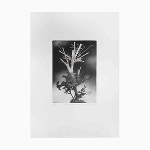 Leo Guida, El árbol de la villa, aguafuerte, años 70